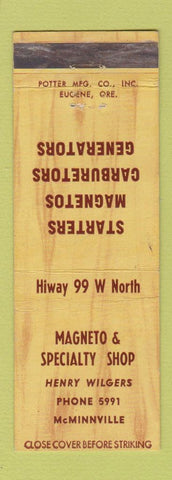 Matchbook Cover - Magneto Specialty Shop McMinnville OR WEAR