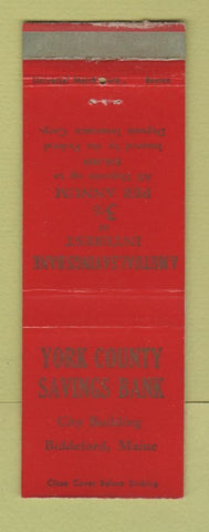 Matchbook Cover - York County Savings Bank Biddeford ME WEAR