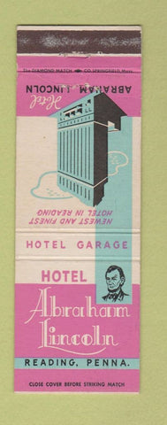 Matchbook Cover - Hotel Abraham Lincoln Reading PA