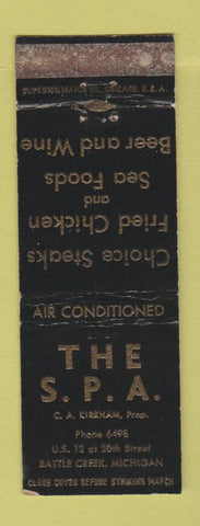 Matchbook Cover - The Spa Restaurant Battle Creek MI WEAR