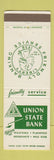 Matchbook Cover - Union State Bank Wautoma Plainfield Wild Rose Redgranite WI