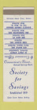 Matchbook Cover - Society for Savings Hartford CT