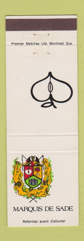 Matchbook Cover - Marquis De Sade Montreal QC