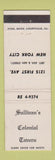 Matchbook Cover - Sullivan's Colonial Tavern New York City