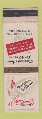 Matchbook Cover - Luccioni's Italian Restaurant Cleveland OH WEAR