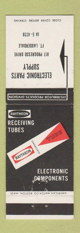 Matchbook Cover - Raytheon Tubes Radio Electronic Parts Fort Lauderdale FL