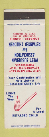 Matchbook Cover - West Suburban Society for Retarded Children Lombard IL