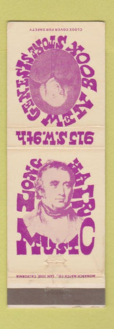 Matchbook Cover - New Genesis Book Store Long Hair Music hippy? Drug culture?
