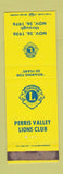 Matchbook Cover - Lions Club Perris Valley 1976 WEAR