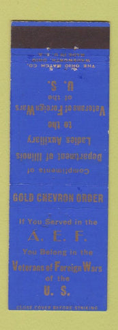 Matchbook Cover - VFW Gold Chevron Order Chicago IL WEAR