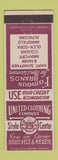 Matchbook Cover - United Cltohing Company Chicago IL Manhoff Cougar Mansfield