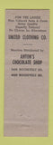 Matchbook Cover - United Cltohing Company Chicago IL Manhoff Cougar Mansfield