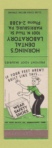 Matchbook Cover - Horning's Dental Laboratory Harrisburg PA safety