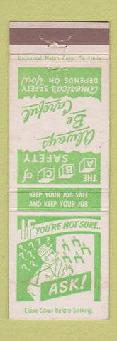 Matchbook Cover - Canteen Company University City MO Safety Ask Questions