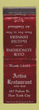 Matchbook Cover - Aetna Restaurant New York City
