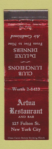 Matchbook Cover - Aetna Restaurant New York City