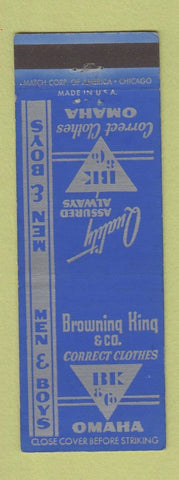 Matchbook Cover - Browning Hing Men's Clothes Omaha NE