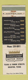 Matchbook Cover - Downtowner Motor Inns Houston TX WORN