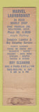 Matchbook Cover - Marvel Laundry Hollywood CA