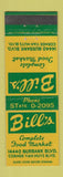 Matchbook Cover - Bill's Grocery Burbank? CA