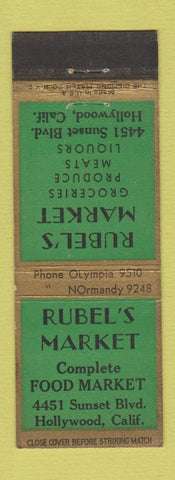 Matchbook Cover - Rubel's Market Grocery Hollywood CA WEAR