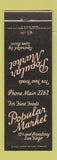 Matchbook Cover - Popular Market Grocery San Diego CA
