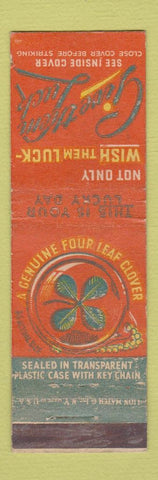 Matchbook Cover - Four Leaf Clover for a Gift Alan Products NYC WORN