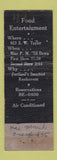 Matchbook Cover - Clvoer Club  Portland OR? WORN