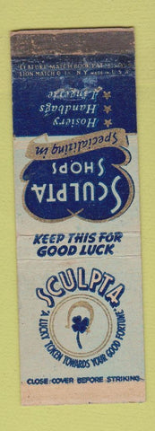 Matchbook Cover - Sculpta Shops Hosiery Lingerie feature WORN