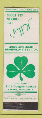Matchbook Cover - Kelley's Restaurant Racine WI