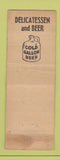 Matchbook Cover - Flanagan's Deli Beer clover WORN