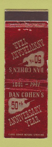 Matchbook Cover - Dan Cohen's 1941 Shreveport LA WORN