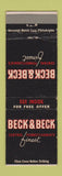 Matchbook Cover - Beck and Beck PA Cleaning