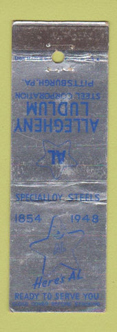 Matchbook Cover - Allegheny Ludlum Steel Pittsburgh PA 1948 WEAR
