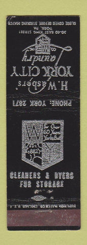 Matchbook Cover - H Wasbers' York City Laundry PA