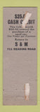 Matchbook Cover - S&M Used Cars Cincinnati OH WEAR