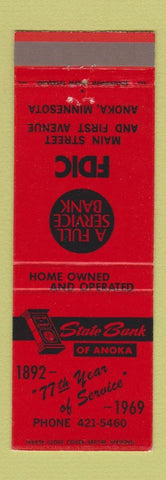 Matchbook Cover - State Bank of Anoka MN 1969