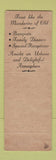 Matchbook Cover - Jade Terrace Seattle WA Chinese