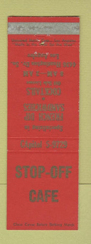 Matchbook Cover - Stop Off Cafe Los Angeles CA French Dip WEAR