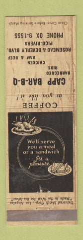 Matchbook Cover - Capp BBQ Pico Rivera CA WEAR