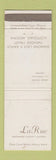 Matchbook Cover - La Rue Restaurant Scottsdale AZ