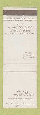 Matchbook Cover - La Rue Restaurant Scottsdale AZ