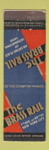 Matchbook Cover - Brass Rail New York City feature WEAR