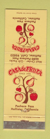 Matchbook Cover - Casa De Fruta Hollister CA fruit WEAR