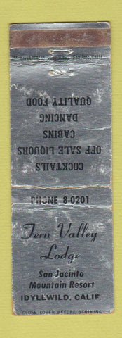 Matchbook Cover - Fern Valley Lodge Idyllwild CA WEAR