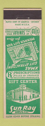 Matchbook Cover - Sun Ray Drug Stores Mennen Gift Box after shave