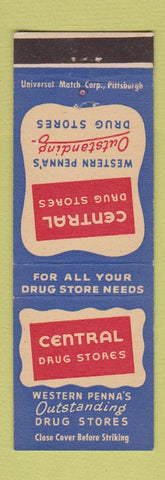 Matchbook Cover - Central Drug Stores PA Pittsburgh Airport