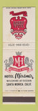 Matchbook Cover - Villa Deste Restaurant Hotel Miramar Santa Monica CA WEAR