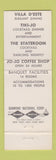 Matchbook Cover - Villa Deste Restaurant Hotel Miramar Santa Monica CA WEAR