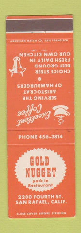 Matchbook Cover - Gold Nugget Restaurant San Rafael CA